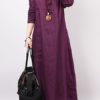 Loose Solid Color Long Sleeve Dress - Image 5