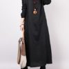 Loose Solid Color Long Sleeve Dress - Image 6