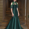 Luxury Mermaid High Collar Sweetheart Illusion Sequin Rhinestones Hunter Green Formal Dresses