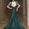 Luxury Mermaid High Collar Sweetheart Illusion Sequin Rhinestones Hunter Green Formal Dresses - Image 6
