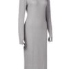 Maxi Sweater Dress Women Long Sleeve Dress Turtleneck Split Knit Dress - Image 7