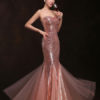 Mermaid Prom Dresses Long Sequin Evening Dress Strapless Formal Gowns - Image 3