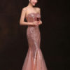 Mermaid Prom Dresses Long Sequin Evening Dress Strapless Formal Gowns - Image 21