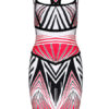 Sleeveless Artwork Rayon Attractive Womens Bodycon Dress