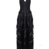 Party Dresses Women V Neck Sleeveless Layered Maxi Dress