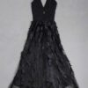 Party Dresses Women V Neck Sleeveless Layered Maxi Dress - Image 3