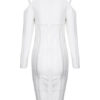 Party Dresses Women Long Sleeve Cold Shoulder Round Neck Cut Out Bodycon Dress - Image 5