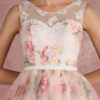 Pink Prom Dresses 2019 Long Floral Print Organza Pageant Dress Backless Chapel Train Party - Image 4