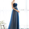 Prom Dress Strapless Dark Navy Sweetheart Neckline Long Party Dresses Beaded Sash Pleated Tulle Floor Length Evening Dress - Image 3