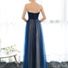 Prom Dress Strapless Dark Navy Sweetheart Neckline Long Party Dresses Beaded Sash Pleated Tulle Floor Length Evening Dress - Image 6
