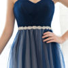 Prom Dress Strapless Dark Navy Sweetheart Neckline Long Party Dresses Beaded Sash Pleated Tulle Floor Length Evening Dress - Image 7