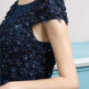 Prom Dresses 2019 Long Dark Navy Evening Dress Jewel Neck Open Back Sequin Flowers Beaded Tulle Floor Length Formal Gowns - Image 7
