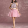 Prom Dresses Crop Top Tutu Tulle Illusion Beading High Collar A Line Mini Party Dress - Image 5