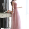 Prom Dresses Long Lace Applique Beaded Tulle Floor Length Backless Formal Party Dress - Image 3