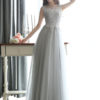 Prom Dresses Long Lace Applique Beaded Tulle Floor Length Backless Formal Party Dress - Image 6