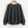 Pullover Grey Long Sleeve Casual Autumn Womens Sweatshirts Pullover