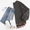 Pullover Grey Long Sleeve Casual Autumn Womens Sweatshirts Pullover - Image 2