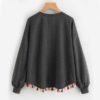 Pullover Grey Long Sleeve Casual Autumn Womens Sweatshirts Pullover - Image 3