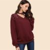 Pullover Women Autumn Plain Minimalist Sweatshirts - Image 3