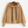 Pullovers Casual Drawstring Preppy Sweatshirt Women Autumn Minimalist Sweatshirts