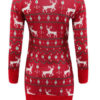 Red Sweater Dress Long Sleeve Christmas Print Shaping Knit Mini Dress - Image 5
