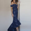 Sequin Party Dress Glitter Off Shoulder Irregular Hem Mermaid Maxi Dress