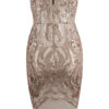 Sequin Party Dress Women Strapless Metallic Gold Bodycon Dress - Image 3