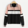Sew Colorblock Sweatshirt 2018 Autumn Casual Women Sweatshirts