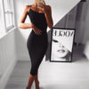 Sexy Party Dress One Shoulder Cocktail Dress Spaghetti Straps Shaping Summer Dress - Image 3