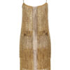 Sexy Party Dress Sleeveless Bodycon Dress Fringe Gold Club Dress - Image 4