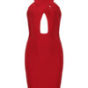 Sexy Party Dress Sleeveless V Neck Cut Out Shaping Mini Dress - Image 4