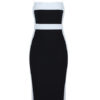Sexy Party Dress Sleveless Two Tone Shaping Midi Dress - Image 5