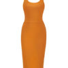 Sexy Party Dress U Neck Bodycon Dress Orange Club Dress - Image 4