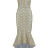 Sexy Party Dress White Mermaid Dress Strapless Embroidered High Low Evening Dress - Image 3