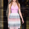 Short Party Dress Tiered Birthday Dress V Neck Women Pink Semi Formal Dress