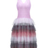 Short Party Dress Tiered Birthday Dress V Neck Women Pink Semi Formal Dress - Image 2