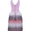 Short Party Dress Tiered Birthday Dress V Neck Women Pink Semi Formal Dress - Image 3