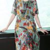 Silk Dress Half Sleeve Irregular Hem Dress - Image 2