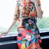 Silk Dress Half Sleeve V-Neck Dresses - Image 2
