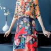 Silk Dress Half Sleeve V-Neck Dresses - Image 3