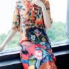 Silk Dress Half Sleeve V-Neck Dresses - Image 4