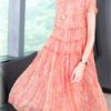 Silk Dress Short Sleeved O-Neck Dress - Image 2