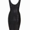 Sleeveless Metallic Rayon Quality Women's Bodycon Dress - Image 2