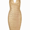 Sleeveless Metallic Rayon Quality Women's Bodycon Dress - Image 4