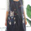 Sleeveless Pocket Japanese Vintage Apron Dress - Image 3