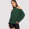 Solid Off the Shoulder Pullover Autumn Women Sweatshirts