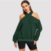 Solid Off the Shoulder Pullover Autumn Women Sweatshirts - Image 3