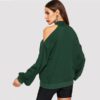 Solid Off the Shoulder Pullover Autumn Women Sweatshirts - Image 4