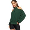 Solid Off the Shoulder Pullover Autumn Women Sweatshirts - Image 5