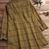 Stand Collar Long Sleeve Plaid Shirt Dress - Image 2